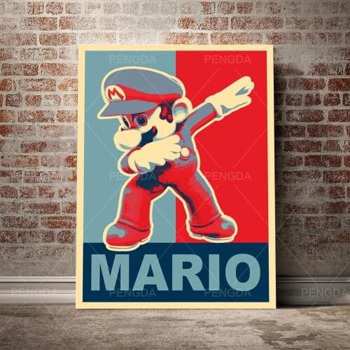 Canvas Wall Art Prints Painting Super Mario Poster Home Decoration Level Game Classical Character Modular Pictures Living Room
