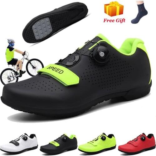 Cheap Bike Shoes Road Bicycle Racing Sneakers Profrssional MTB Cycling Shoes SPD Cleat Pedal Men Outdoor Breathable Dropshipping