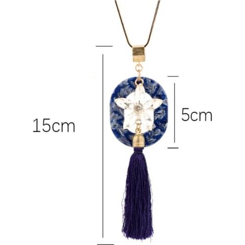 New sweater chain, long necklace, fringed necklace, star crystal, stone jewelry, sweater pendant, costumes