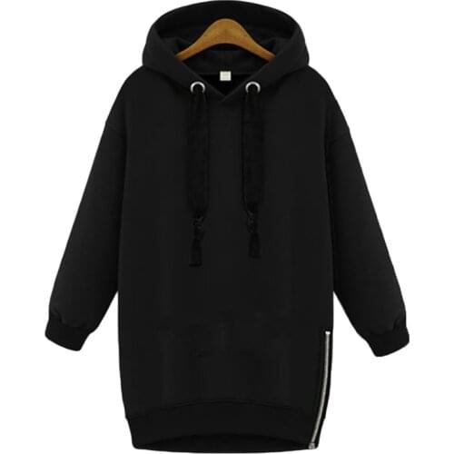 2019 New Social Hoodies For Girls Solid Color Casual Hooded Tops Womens Sweatshirt Plus Size Long-sleeved Autumn Velvet Coat
