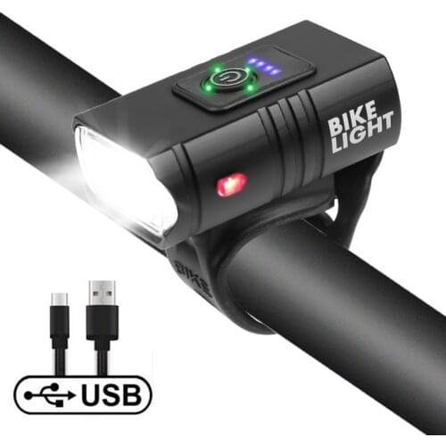 T6 LED Bicycle Light Bicycle Front Lamp 10W 6 Modes USB Rechargeable MTB Front Lamp Rechargeable Power Display Cycling Equipment