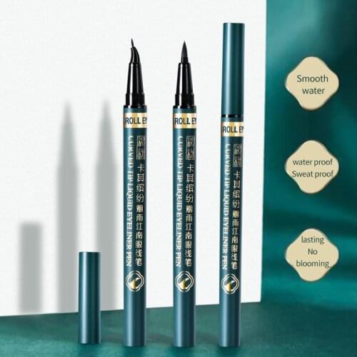 Eyeliner Pen Black Brown Quick Dry Ultra-fine Brush Liquid Eyeliner Waterproof Smudge-proof Anti-sweat Eyeliner Pen QBMY