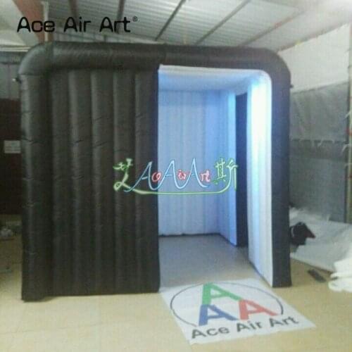 Rental New style cube inflatable photo booth,photo backdrop wall with 2 doors for wedding event party decoration