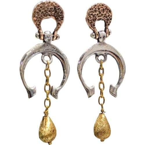 Hand Production Design Gold Plated Authentic sterling Silver Earrings