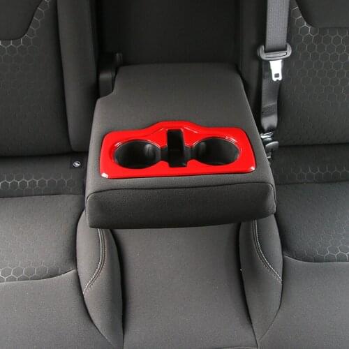 SHINEKA New Car Rear Cup Holder Decoration Cover Trim Frame Ring Sticker Fit For Jeep Compass 2017 Interior Accessories