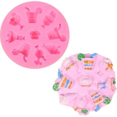 Ice cream Drink Juice Silicone Mold Cake Decorating Tools Chocolate Cupcake Fondant Sugarcraft Gumpaste DIY Soap Mould