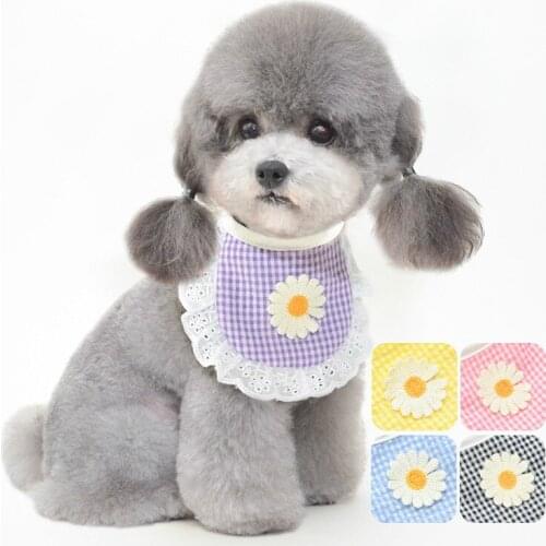 Pet Saliva Towel Puppy Bandana, Both sides can be used Scarf Plaid Bibs Dog Cat Pet Scarf