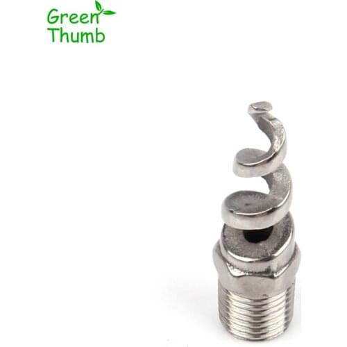 1-10pcs 1/4 Inch Stainless Steel Spiral Nozzle Male Thread Silver Atomizating Sprinkler Garden Irrigation Spiral Cone Nozzle