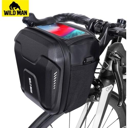 WILD MAN Rainproof Bike Front Bag Multifunctional Bicycle Handlebar Bag Cycling Head Bag Bycicle Accessories Storage Capacity 3L