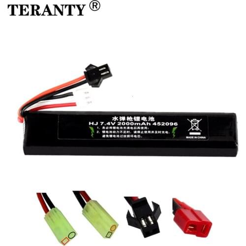TREANTY Water Gun Lipo Battery 2S 7.4V 2000mAh battery for AKKU Mini Airsoft BB Air Pistol Electric Toys guns RC Parts 452096