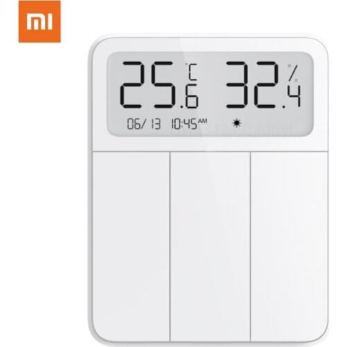 Xiaomi Mijia Smart Wall Switch Light Three Billing Control Remote Control With Temperature & Humidity Energy-saving 3 In 1