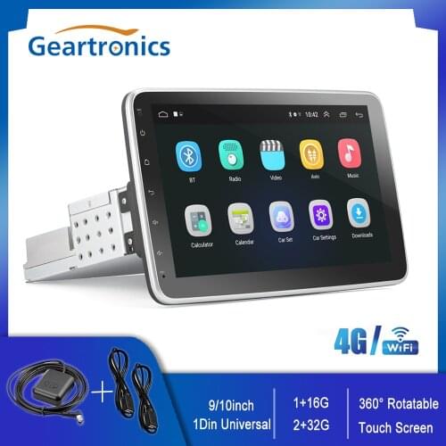 Universal 1Din Car Multimedia Player WIFI/ 4G Android Player 9/10inch Rotatable Touch Screen 1+16G/ 2+32G FM Stereo Auto Radio