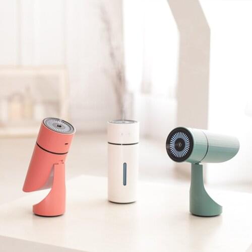 Portable USB charging fog volume humidifier air humidifier atomizer 1000 Ma battery with atmosphere lamp tiltable for office