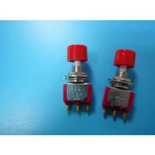[VK] original 8121 3 pin 3 foot 3 feet straight push button switch Reset button switch 120vac 120v