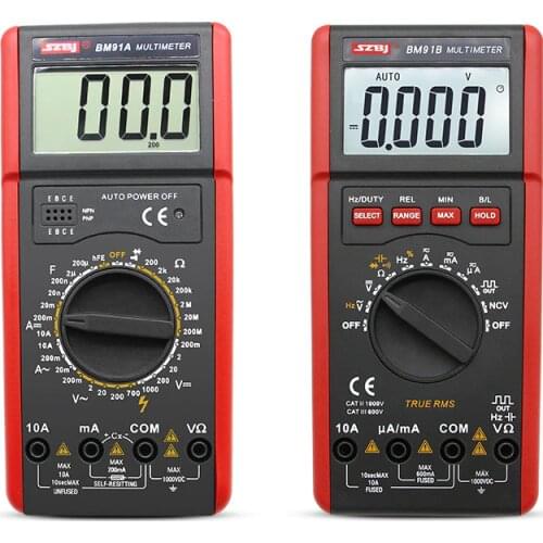 SZBJ BM91A/BM91B High Precision Digital Multimeter AC/DC Backlight Automatic Range Capacitance Meter