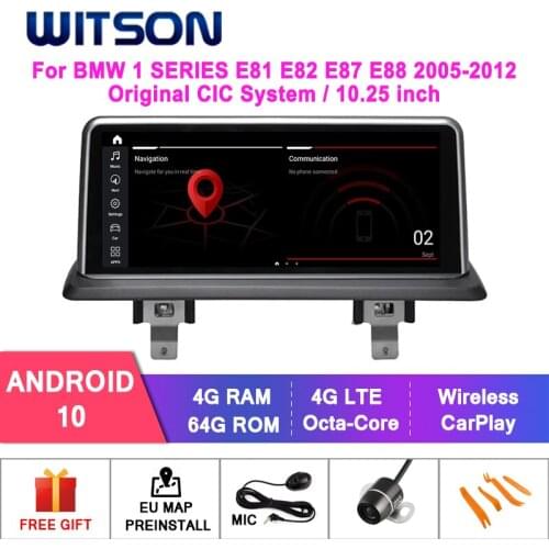 WITSON Android 10.0 10.25" CAR DVD GPS For BMW 1 SERIES E81 E82 E87 E88 2005-2012 4GB+64GB auto radio multimedia GPS CIC system
