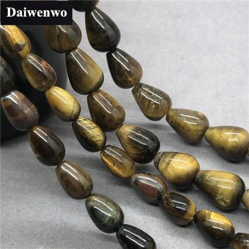 Yellow Tiger Eye Drop Bead Natural Loose Stone Diy for Necklace Jewelry