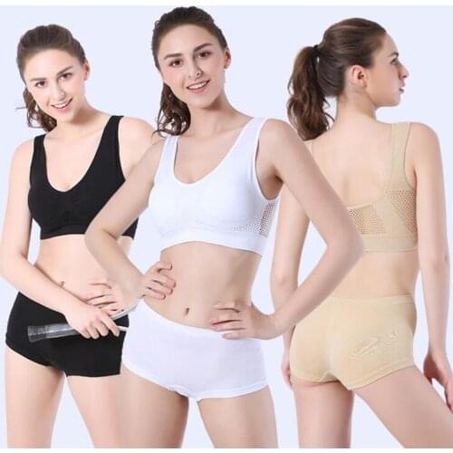 Active Plus Size Bras For Women Push Up Seamless Running Extension Bralette Saisus Breathable Mesh Ladies Underwear With Pad
