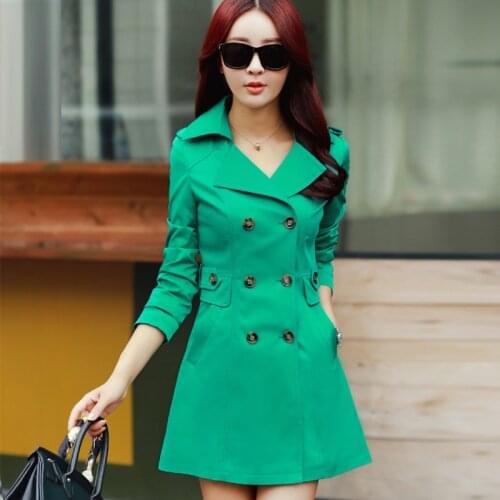 With Belt Trench Coat Womens 2020 Spring Autumn Stitching Windbreaker Lapel Double-breasted Mujer Casual Trench Coat Women Z997