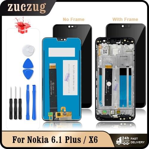5.8" For Nokia X6 6.1Plus LCD Display Touch Screen Digitizer Assembly Replacement For Nokia 6.1 Plus TA-1103 TA-1083 TA-1099