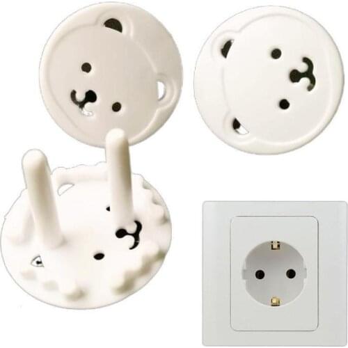 10pcs European Power Supply Protection Cover Standard Electrical Safety Baby Socket 2 Phase Foot 2 Hole Anti-shock Safety Socket