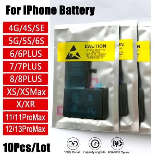 10pcs/lot 0 cycle seal oem mobile phone battery pack for iphone 4 4S 5 5S 5C SE 6 6S 7 8 Plus X XR XS Max battery