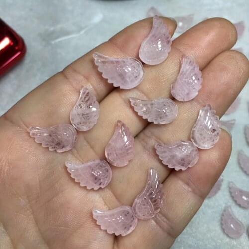 2pcs Natural Pink Quartz Crystal Wing Shaped Meditation Healing Chakra Polished Gift Natural Quartz Crystals