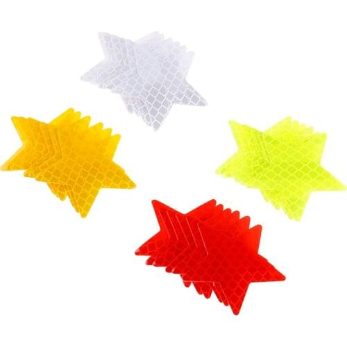 4 Pcs Reflector Stickers Decals Pentagram Reflective Warning Strip Tape Car Styling Car Bumper Reflective Strips Secure Star