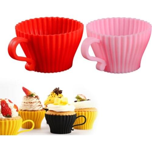 5pcs Silicone Cupcake Baking Molds Cup Set Kitchen Craft Tool Bakeware Pastry Tools Cake Decoration Mold Random Color