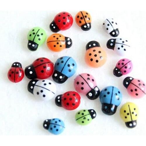 100pcs/lot 14mm*19mm Cartoon Beetle Sponge Stickers Ladybug Self Adhesive Wooden Handicrafts A8
