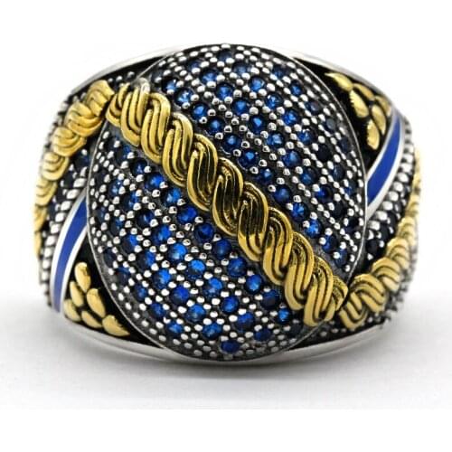 925 Sterling Silver Ring for Men Zircon Stone Jewelry Fashion Vintage Gift Mens Rings Anniversary Lover Gift