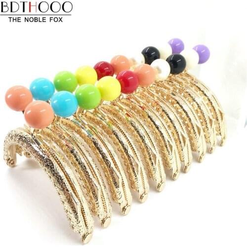 BDTHOOO 8.5cm 10pcsRound Metal Purse Frame Handle for DIY Making Clutch Bag Handbag Accessories 14mm Candy Head Kiss Clasp Lock