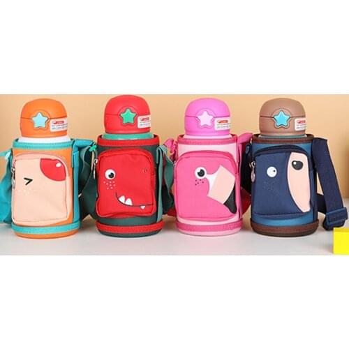 Kids Insulated Water Bottle w/ Straw & Spout Lid, 500ml, Keeps Hot 8 Hours, Portable Stainless Steel Insulated Bottle Thermoses