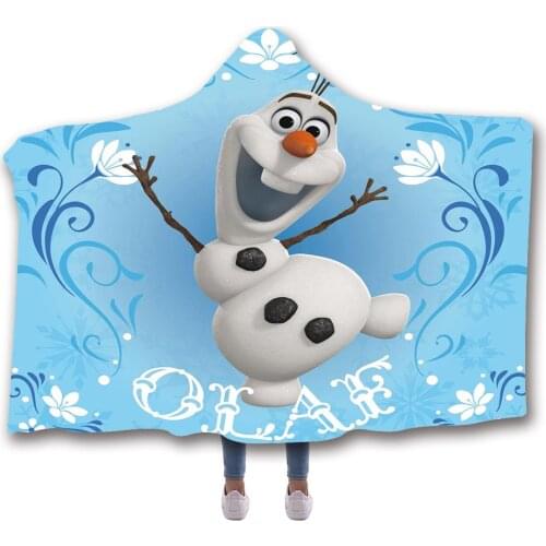 Disney Frozen Princess Olaf Hooded Cloak Magic Hat Blankets Childrens Napping Blanket Cartoons Sherpa Fleece Kids Sofa Car Cover