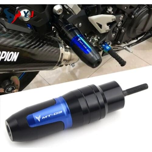 For YAMAHA MT-03 MT03 MT 03 2010-2020 2019 Motorcycle Accessories Frame Slider Anti Crash Caps Exhaust Protector With Logo
