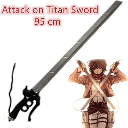 FigureCrazy 95cm Sword Attack On Titan Mikasa Ackerman 1:1 Props Weapon Eren Rivaille Mikasa Sword Cosplay Weapon Cos Gift