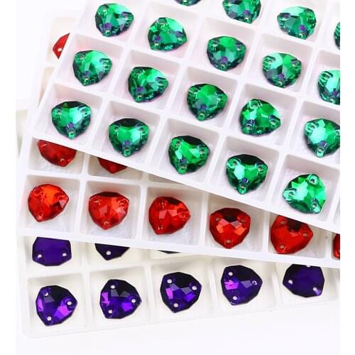 Crystal Rhinestones Fat Triangle All Color Sew On Stones Glass High Quality Flatback Sewing Rhinestone For Clothes Dress Shoes