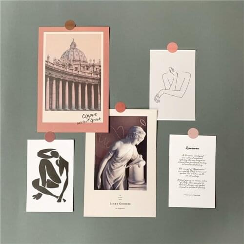 Ins RETRO Art Picture Renaissance Postcard Bedroom DIY Wall Decoration Card Paper Greeting Card Gift Card Photography Props