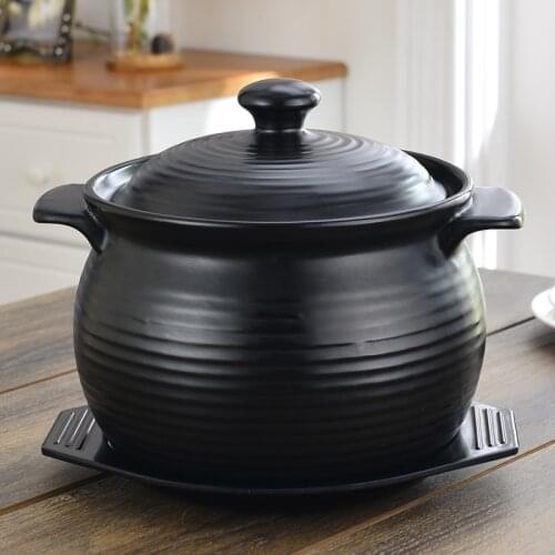 Casserole pot saucepan ceramic fire heat resistant kitchen porridge soup health stew pan clay cooking Chinese herb saucepan