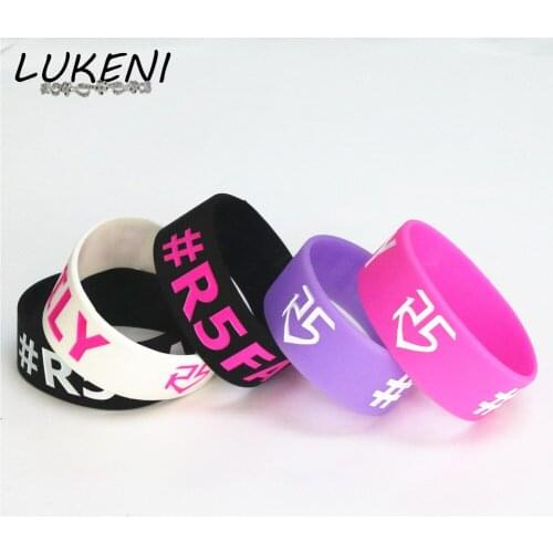 LUKENI Fashion 25PC R5 Family Silicone Wristband Wide Bracelets&Bangles Band For Music Concert Adult Size Wholesale Gift SH091