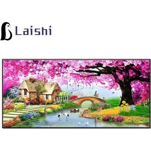 5d Diy diamond painting kit village garden decorative painting cross stitch embroidery sakuras Scenery handmade home art decor