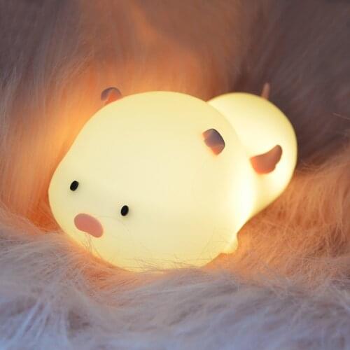 Night Light Touch Sensor USB Rechargeable Silicone LED Animal Bedroom Beside Night Lamps For Baby Children Kids Gift Desk Lamp