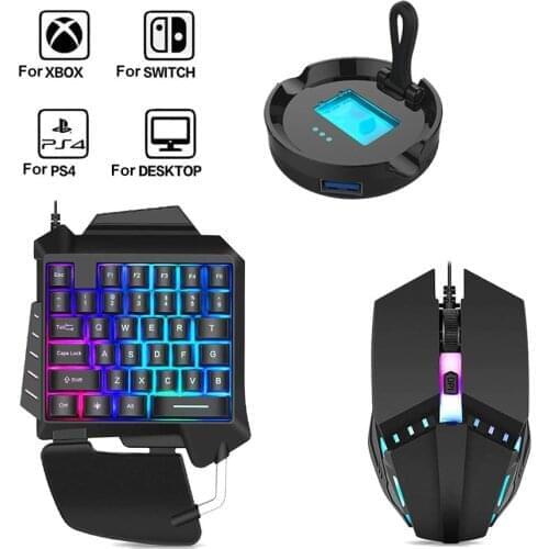 Newest One-handed Keyboard Mouse 3-in-1 Gaming Keyboard Set Ergonomic Wired USB Gaming Home Office Mobile Phone Keypad Keyboard