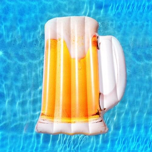 New Mens Inflatable Beer Mug Lounge Chair Adult Floating Bed Thickened PVC Beach Buoy Swimming Equipment