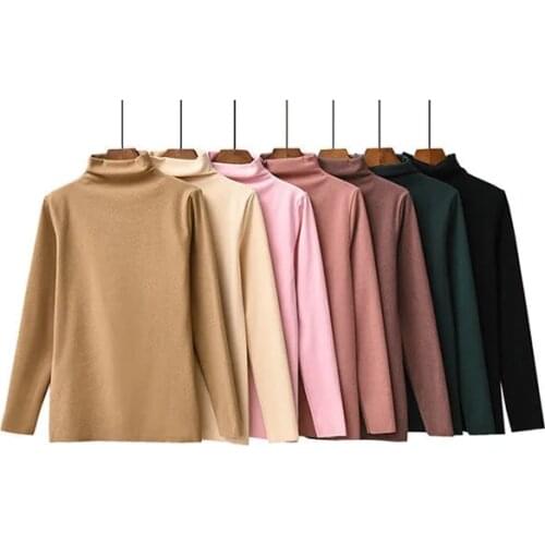 2020 winter new version of Slim De velvet high-neck long-sleeved womens comfortable casual warm undefined Sweater