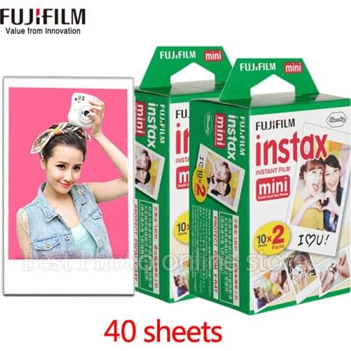 Original 40 sheets Fujifilm instax mini 9 film white Edge 3 Inch wide film for Instant Camera mini 8 9 7s 25 50s 90 Photo paper
