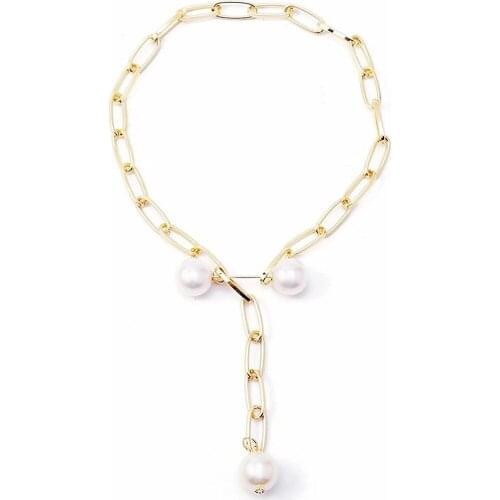 New Fashion Retro Cross Necklace Jewelry Simulative Pearl Portrait Pendant Multi-layer Curb Chain Necklace For Women
