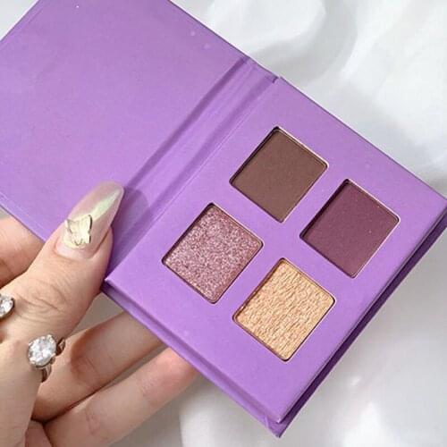 4 Colors Sequin Eyeshadow Palette Professional Portable Makeup Matte Highlight Shine Brightening Natural Lasting Eyes Cosmetics