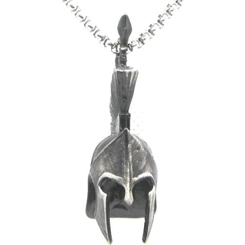 Helmet Mask Pendant 316L Stainless Steel Fashion Retro Ancient Silver Pendant