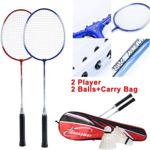 1 Set Professional Badminton Kit 2Pcs Rackets+2Pcs Shuttlecock +Carrying Bag Indoor Outdoor Casual Play Game Sports Accessory